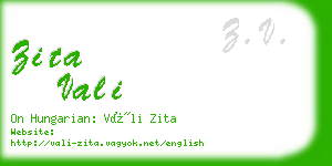 zita vali business card